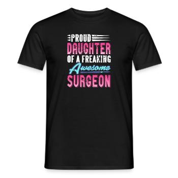 Fière fille d’un chirurgien génial rétro - T-shirt homme - noir - Devant - AI Model Male 178 light (178cm)
