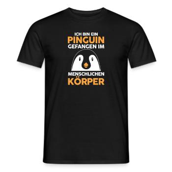Tiermotiv Pinguin - Männer T-Shirt - Schwarz - Vorne - AI Model Male 178 light (178cm)