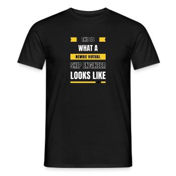 Ingénieur de navire virtuel débutant - T-shirt homme - noir - Devant - AI Model Male 178 light (178cm)