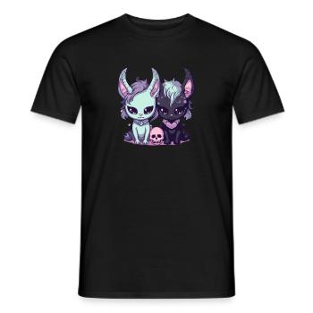 chats mignons kawaii pastel goth effrayant - T-shirt homme - noir - Devant - AI Model Male 178 light (178cm)