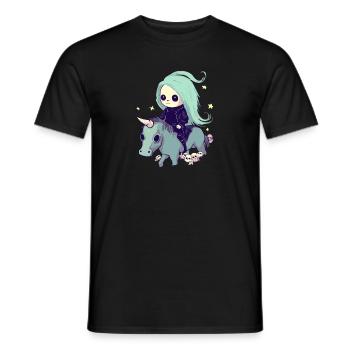 Pastell Goth Kawai Tod Sensenmann Mädchen Einhorn - Männer T-Shirt - Schwarz - Vorne - AI Model Male 178 light (178cm)