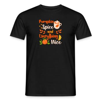 Kürbisgewürz und alles Schöne Niedliche Herbst - Männer T-Shirt - Schwarz - Vorne - AI Model Male 178 light (178cm)