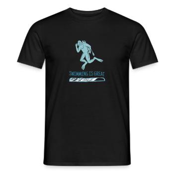 La natation est une excellente conception de plongeur rétro présente - T-shirt homme - noir - Devant - AI Model Male 178 light (178cm)