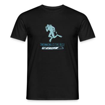 Swimming Is The Best Retro Diver Designs Present - Männer T-Shirt - Schwarz - Vorne - AI Model Male 178 light (178cm)