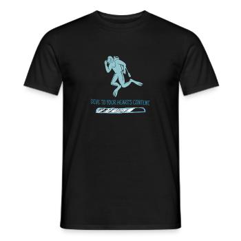 Dive To Your Heart's Content Retro Diver Designs - Men's T-Shirt - black - Front - AI Model Male 178 light (178cm)
