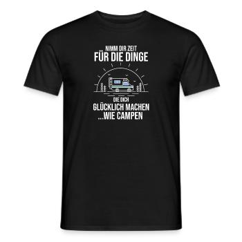 Wohnmobil Wohnwagen Camping Camper - Männer T-Shirt - Schwarz - Vorne - AI Model Male 178 light (178cm)