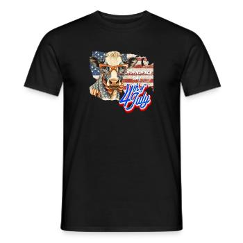 July 4 - U.S. Independence Day - Men's T-Shirt - black - Front - AI Model Male 178 light (178cm)
