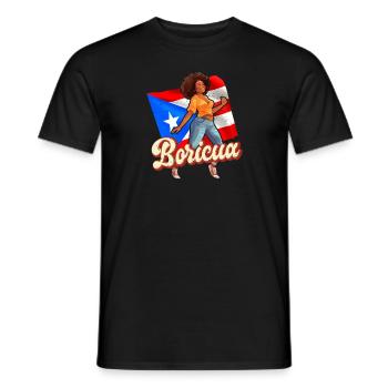 Afro latina boricua puerto rico caribbean dancing - Men's T-Shirt - black - Front - AI Model Male 178 light (178cm)