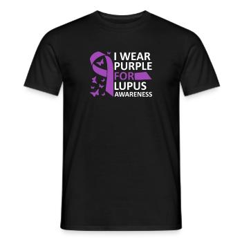 Ich Trage Lila Für Lupus Awareness Lupus Warrior - Männer T-Shirt - Schwarz - Vorne - AI Model Male 178 light (178cm)