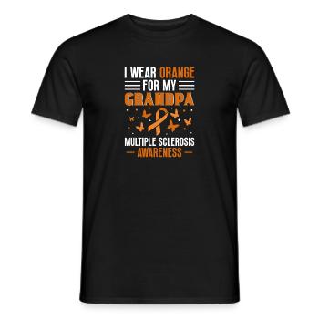 I wear orange for my grandpa multiples - Men's T-Shirt - black - Front - AI Model Male 178 light (178cm)