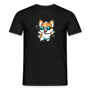 Chien mignon heureux - T-shirt homme - noir - Devant - AI Model Male 178 light (178cm)