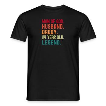 Mann Gottes Ehemann Papa Lustig 24. Geburtstag - Männer T-Shirt - Schwarz - Vorne - AI Model Male 178 light (178cm)