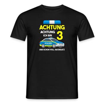 Achtung Achtung ich bin 3 & schon voll im Einsatz - Männer T-Shirt - Schwarz - Vorne - AI Model Male 178 light (178cm)