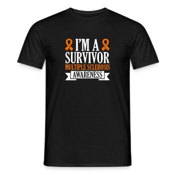 I am a survivor - awareness of - Men's T-Shirt - black - Front - AI Model Male 178 light (178cm)
