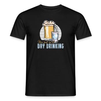 Sie Hatten Mich Bei Day Drinking Retro Beach - Männer T-Shirt - Schwarz - Vorne - AI Model Male 178 light (178cm)