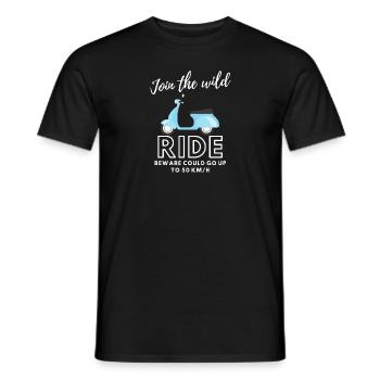 Wild Scooter Ride Scooter Scooter Outfit - Men's T-Shirt - black - Front - AI Model Male 178 light (178cm)