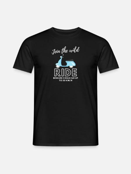Wilde Roller Fahrt Motorroller Scooter Outfit - Männer T-Shirt - Schwarz