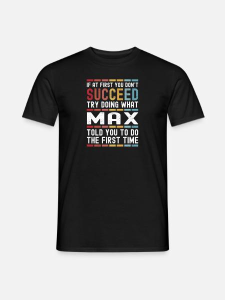 Max Name Personalisiert Lustig Geburtstag Weihnachten - Männer T-Shirt - Schwarz