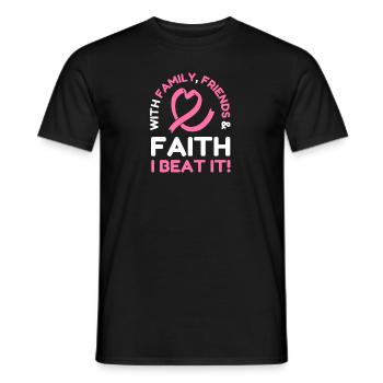 Ich habe Brustkrebs besiegt Pink Ribbon Brustkrebs - Männer T-Shirt - Schwarz - Vorne - AI Model Male 178 light (178cm)
