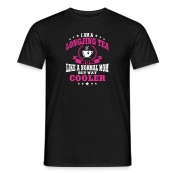Longjing Tea Mom Outfit for Mother's Day - Men's T-Shirt - black - Front - AI Model Male 178 light (178cm)