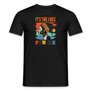 It's The Locs For Me - Afro Hair Black American - Männer T-Shirt - Schwarz - Vorne - AI Model Male 178 light (178cm)