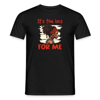C’est The Locs For Me - Afro Hair Black American - T-shirt homme - noir - Devant - AI Model Male 178 light (178cm)