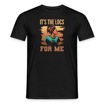 C’est The Locs For Me - Afro Hair Black American - T-shirt homme - noir - Devant - AI Model Male 178 light (178cm)