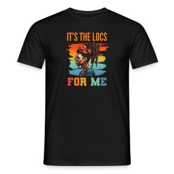 C’est The Locs For Me - Afro Hair Black American - T-shirt homme - noir - Devant - AI Model Male 178 light (178cm)