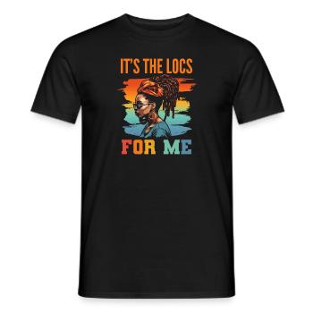 C’est The Locs For Me - Afro Hair Black American - T-shirt homme - noir - Devant - AI Model Male 178 light (178cm)
