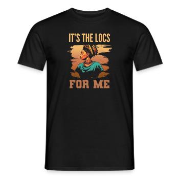 C’est The Locs For Me - Afro Hair Black American - T-shirt homme - noir - Devant - AI Model Male 178 light (178cm)