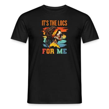 C’est The Locs For Me - Afro Hair Black American - T-shirt homme - noir - Devant - AI Model Male 178 light (178cm)