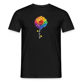Rainbow Sunflower Lover LGBTQ Community Lesbian - T-shirt homme - noir - Devant - AI Model Male 178 light (178cm)