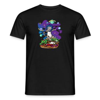 Dönerkatze im Weltraum - lustiges Katzenshirt - Männer T-Shirt - Schwarz - Vorne - AI Model Male 178 light (178cm)