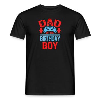 Dad Of the Birthday Boy Gamer Gift Idea - Männer T-Shirt - Schwarz - Vorne - AI Model Male 178 light (178cm)