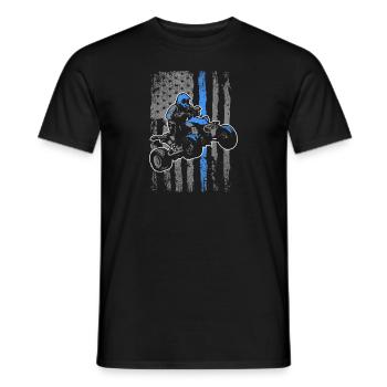 American Flag Four Wheeler Quad Men ATV Riding - Men's T-Shirt - black - Front - AI Model Male 178 light (178cm)