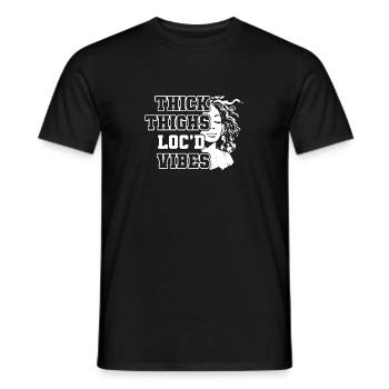 Thick Thighs Loc'd Vibes Afro Hair Black American - Männer T-Shirt - Schwarz - Vorne - AI Model Male 178 light (178cm)