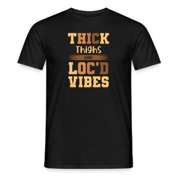 Cuisses épaisses Loc’d Vibes Afro Cheveux Noir Américain - T-shirt homme - noir - Devant - AI Model Male 178 light (178cm)