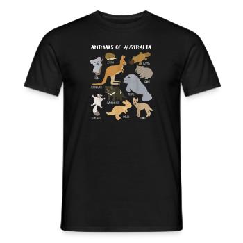 Tiere Australiens Australische Tierpädagogik - Männer T-Shirt - Schwarz - Vorne - AI Model Male 178 light (178cm)