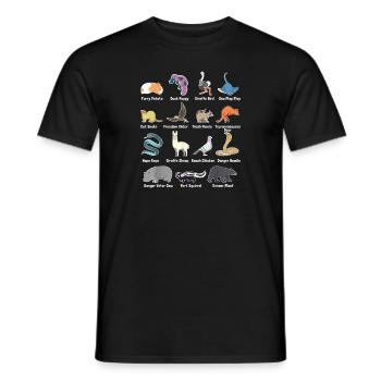 Animals Of The World - Rare Exotic Animals Funny - Men's T-Shirt - black - Front - AI Model Male 178 light (178cm)