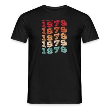 Vintage 1979 Gifts Legend for 44 Year Old - 44th - Men's T-Shirt - black - Front - AI Model Male 178 light (178cm)