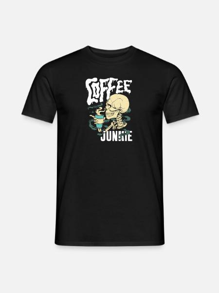 Kaffee Junkie - Cafe Sucht - Männer T-Shirt - Schwarz