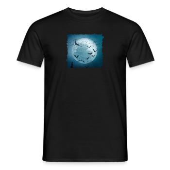 Bats in the full moon Halloween Creepy - Men's T-Shirt - black - Front - AI Model Male 178 light (178cm)