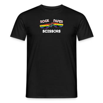 Rock Paper Scissors Drôle Lesbian Pride LGBT Pun - T-shirt homme - noir - Devant - AI Model Male 178 light (178cm)