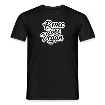 Peace Love Vegan - Tierliebe & Food - Männer T-Shirt - Schwarz - Vorne - AI Model Male 178 light (178cm)