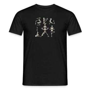 Yoga Skeletons Asana Namaste Funny Meditation - Men's T-Shirt - black - Front - AI Model Male 178 light (178cm)