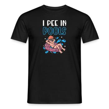 Ich Pinkle In Pools Lustige Schwimmhumor - Männer T-Shirt - Schwarz - Vorne - AI Model Male 178 light (178cm)