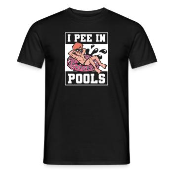 Lustig, Ich Pinkle In Pools Schwimmen Humor - Männer T-Shirt - Schwarz - Vorne - AI Model Male 178 light (178cm)
