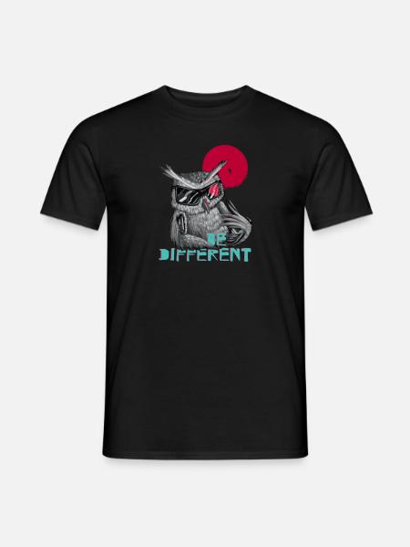 Be different Eule - einzigartig & besonders - Männer T-Shirt - Schwarz