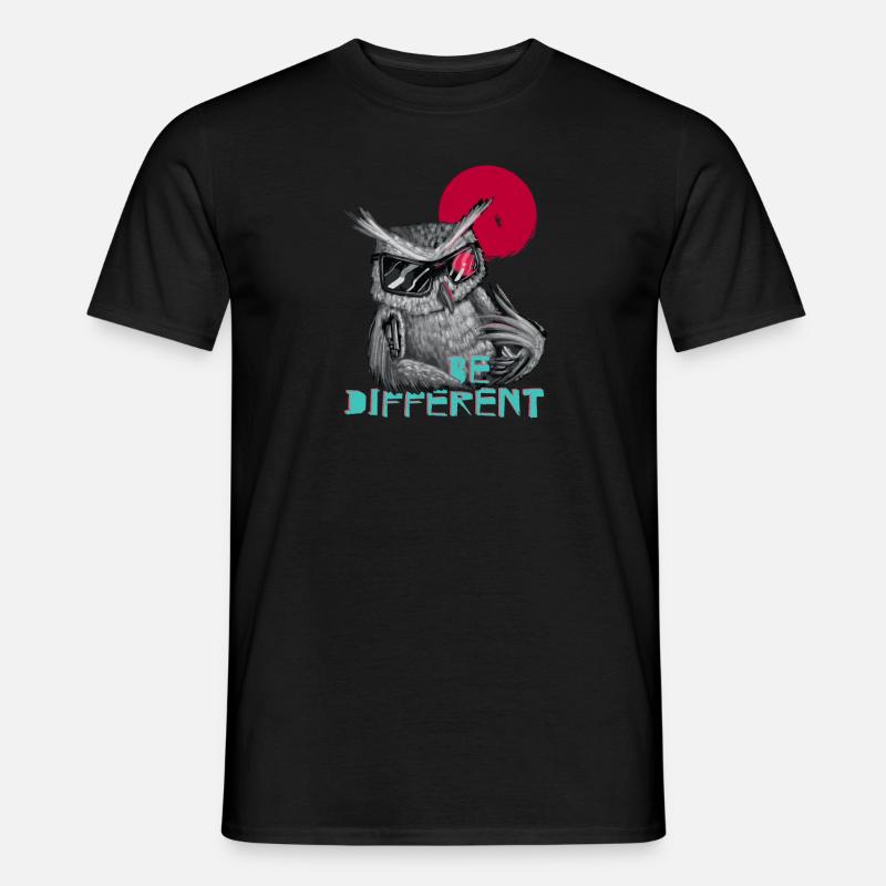 Be different Eule - einzigartig & besonders - Männer T-Shirt - Schwarz