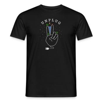 Unplug - Natur, Wald und Berge - Männer T-Shirt - Schwarz - Vorne - AI Model Male 178 light (178cm)